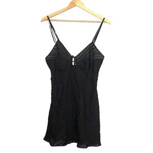 Victoria Secret gold label vintage 100% silk sheer slip mini dress size L